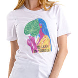 Be Leaf in Yourself White Unisex Cotton T-shirt