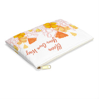 Blow your own way Poppy Floral white pouch