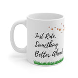 Just Ride Something Better Ahead Flowers on Bicycle Mug