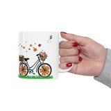 Just Ride Something Better Ahead Flowers on Bicycle Mug