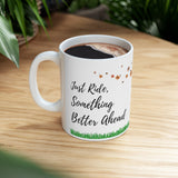 Just Ride Something Better Ahead Flowers on Bicycle Mug