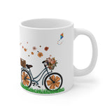 Just Ride Something Better Ahead Flowers on Bicycle Mug