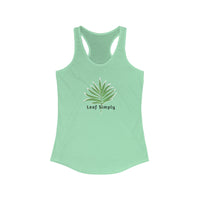 Leaf Simply Mint Palm Leaf Design Tank Top