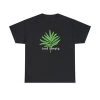 Leaf Simply Palm Leaf Black Unisex Cotton T-Shirt