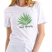 Leaf Simply Palm Leaf White Unisex Cotton T-Shirt