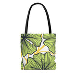 Lotus Leaf Small White Tote Bag - Back View