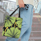 Lotus Leaf Black Tote Bag (Black Background)