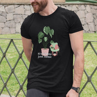 Man wearing It is Friday Just Relax Black T-Shirt