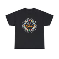 Monday Bloom Floral Design Black T-Shirt