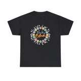 Monday Bloom Floral Design Black T-Shirt