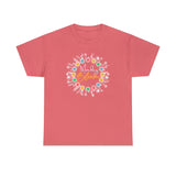 Monday Bloom Floral Design Coral Silk T-Shirt