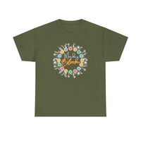 Monday Bloom Floral Design Military Green T-Shirt