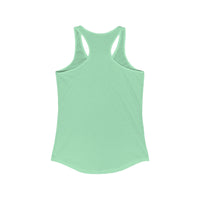 Solid Mint Ginkgo Leaves Design Tank Top - Back View