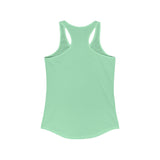 Solid Mint Ginkgo Leaves Design Tank Top - Back View