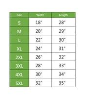 Plant-Allure T-Shirt Size Chart