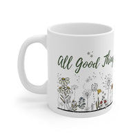 All Good Things are Wild and Free Flower Design Mug left side