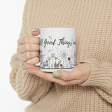 All Good Things are Wild and Free - Woman holding a Flower Design Mug