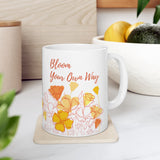 Bloom Your Own Way Floral Design Mug on the counter top