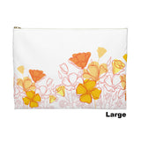 Blow your own way Poppy Floral pouch - Small White Back view