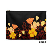 Blow your own way Poppy Floral pouch - Small Black Back view