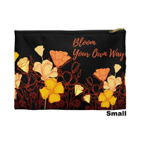 Blow your own way Poppy Floral pouch - Small Black Front view