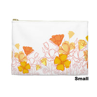 Blow your own way Poppy Floral pouch - Small White Front view