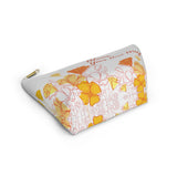 Blow your own way Poppy floral white cosmetic travel pouch - Bottom view