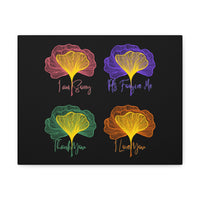 Ginkgo leaves Black canvas Horizontal