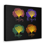 Ginkgo Leaves Ho'oponopono Phrases Black Wall Hang Canvas