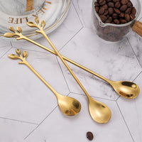 Stir your drink with Branches and Leaves Spoon (Golden Color)