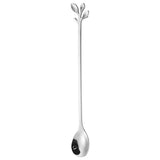 Stir your drink with Branches and Leaves Spoon (Silver, Long)