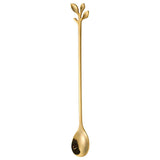 Stir your drink with Branches and Leaves Spoon (Golden, Long)