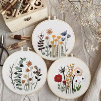 Plants and Flowers Embroidery Kit Set - Great Home Decor