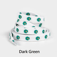 Cute Little Daisies Shoelaces (Dark Green)