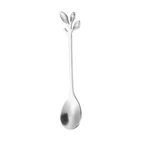 Stir your drink with Branches and Leaves Spoon (Silver, Short)