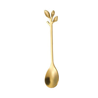 Stir your drink with Branches and Leaves Spoon (Golden, Short)