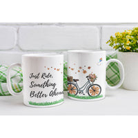 Just Ride Something Better Ahead Flowers on Bicycle Mugs