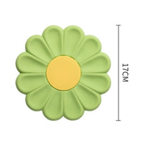 Colorful Daisy Silicone Coaster for Drinks and Dishes (Green)