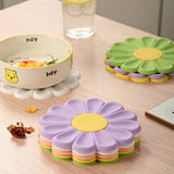 Colorful Daisy Silicone Coaster for Drinks and Dishes