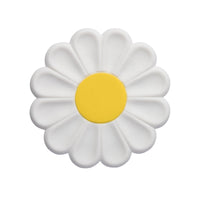 Colorful Daisy Silicone Coaster for Drinks and Dishes (White)