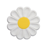 Colorful Daisy Silicone Coaster for Drinks and Dishes (White)